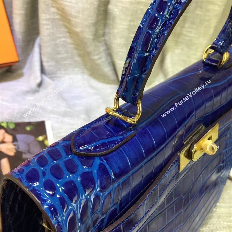 Hermes crocodile navy Kelly bags 5233