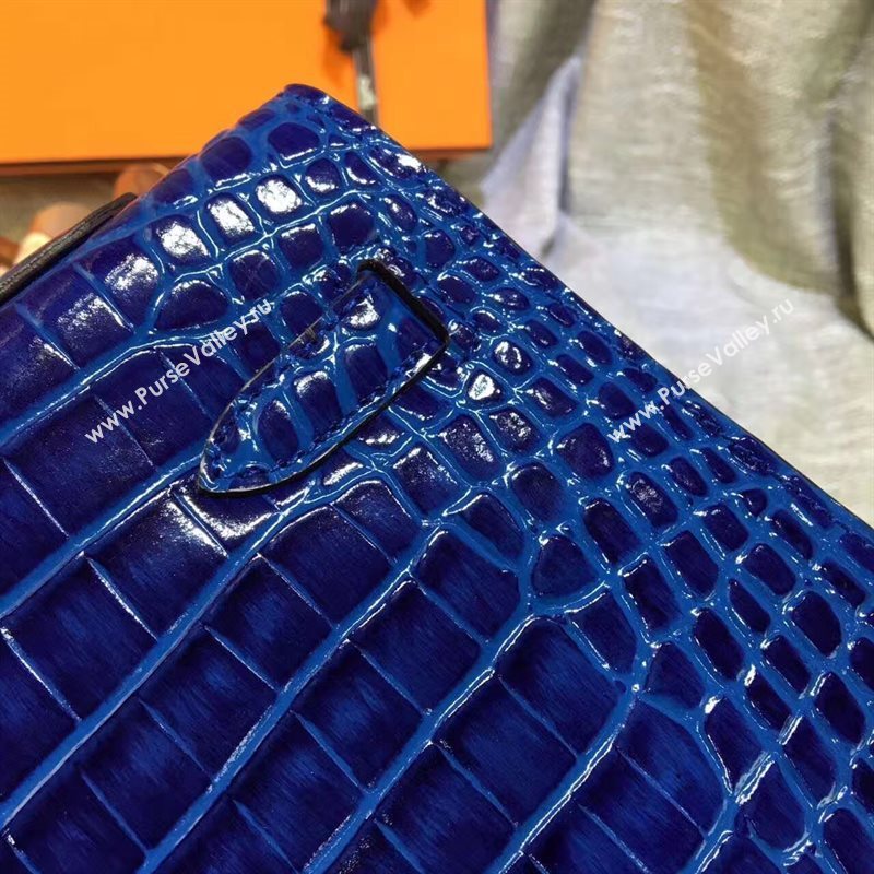 Hermes crocodile navy Kelly bags 5233