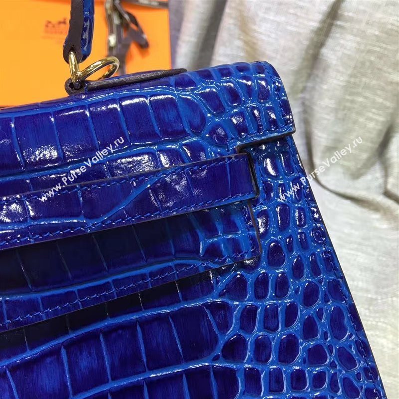 Hermes crocodile navy Kelly bags 5233