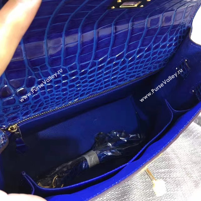 Hermes crocodile navy Kelly bags 5233