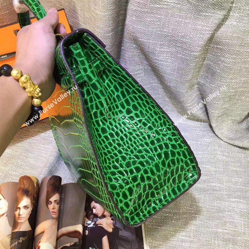 Hermes crocodile green Kelly bags 5234