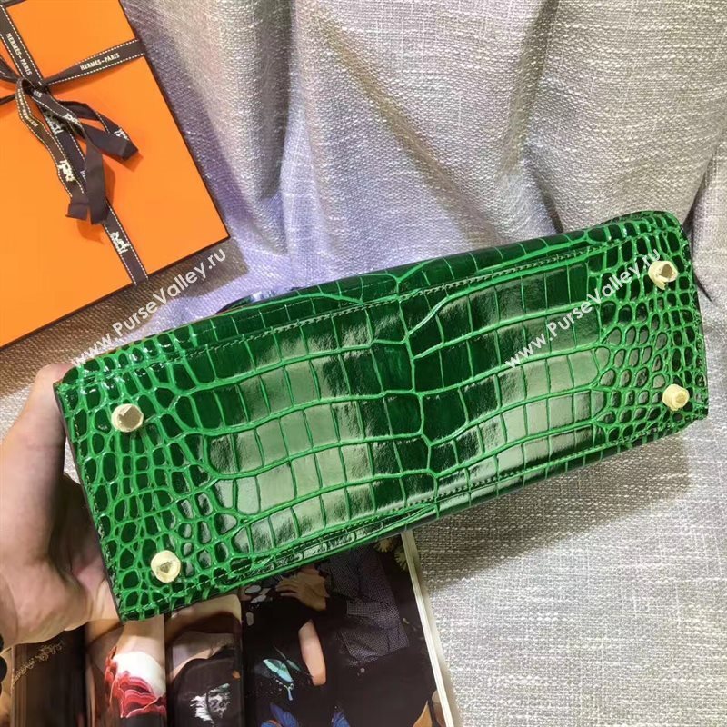 Hermes crocodile green Kelly bags 5234
