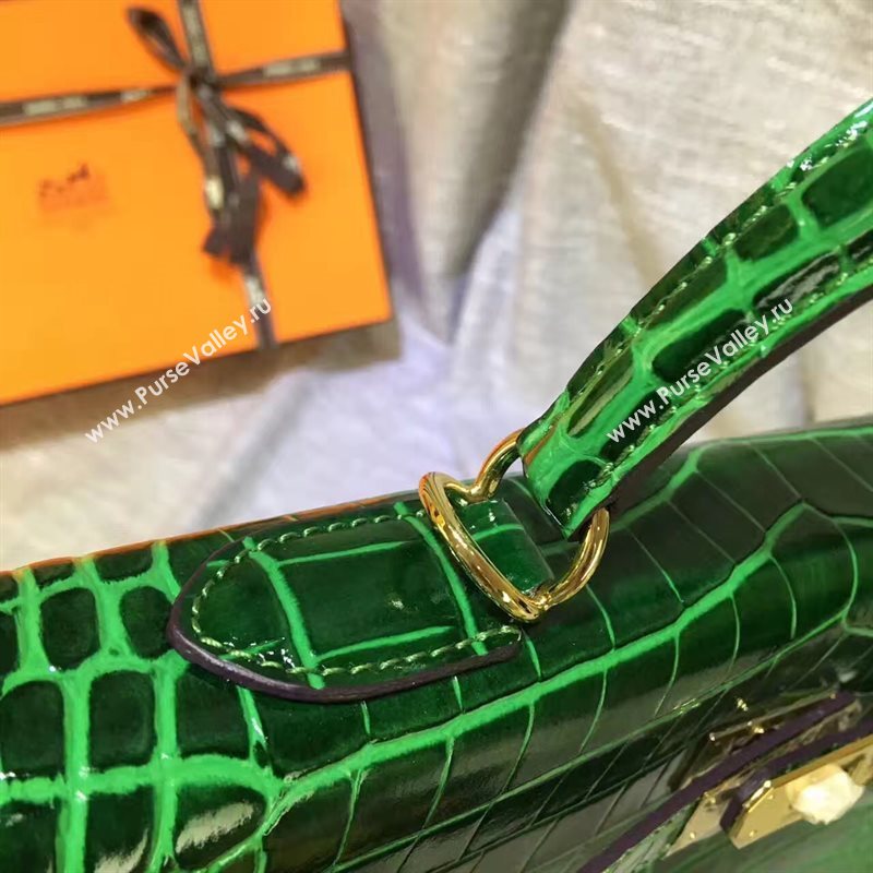 Hermes crocodile green Kelly bags 5234