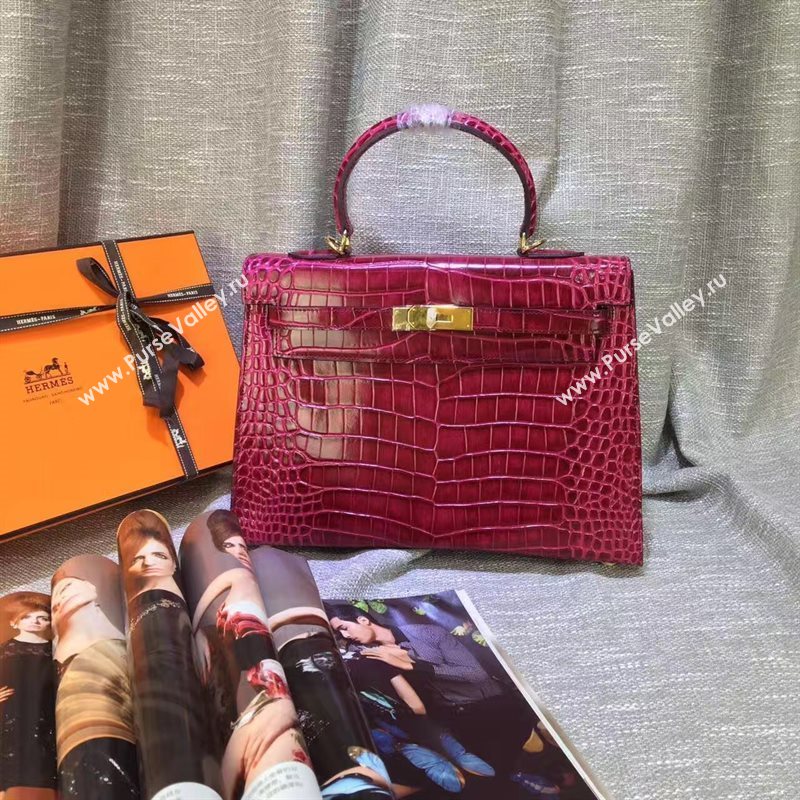 Hermes crocodile wine Kelly bags 5235