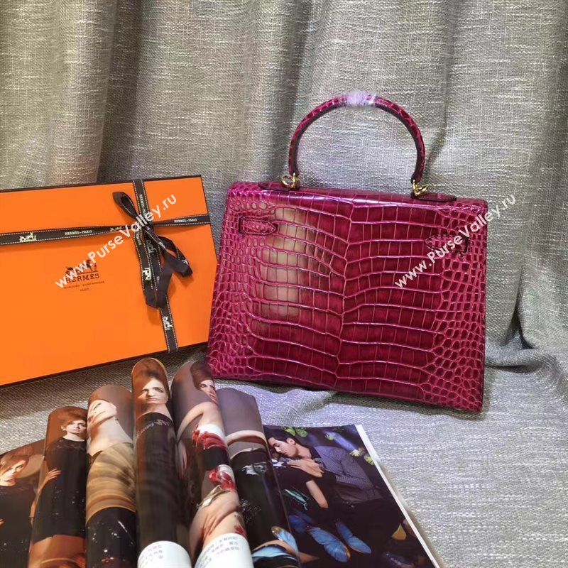 Hermes crocodile wine Kelly bags 5235
