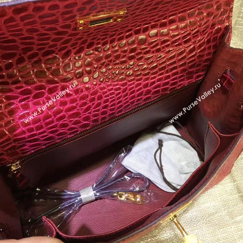 Hermes crocodile wine Kelly bags 5235