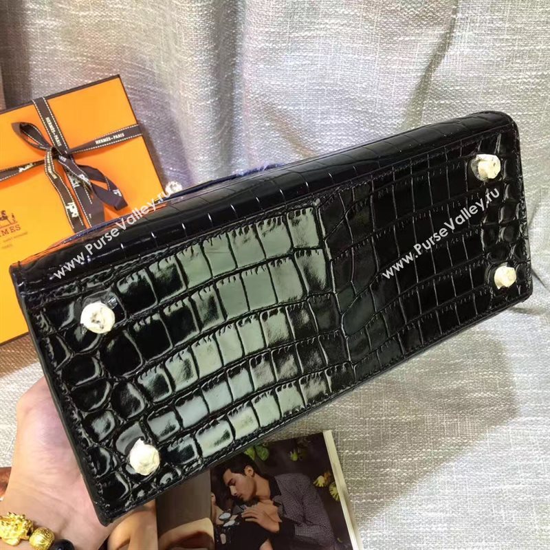 Hermes crocodile black Kelly bags 5236