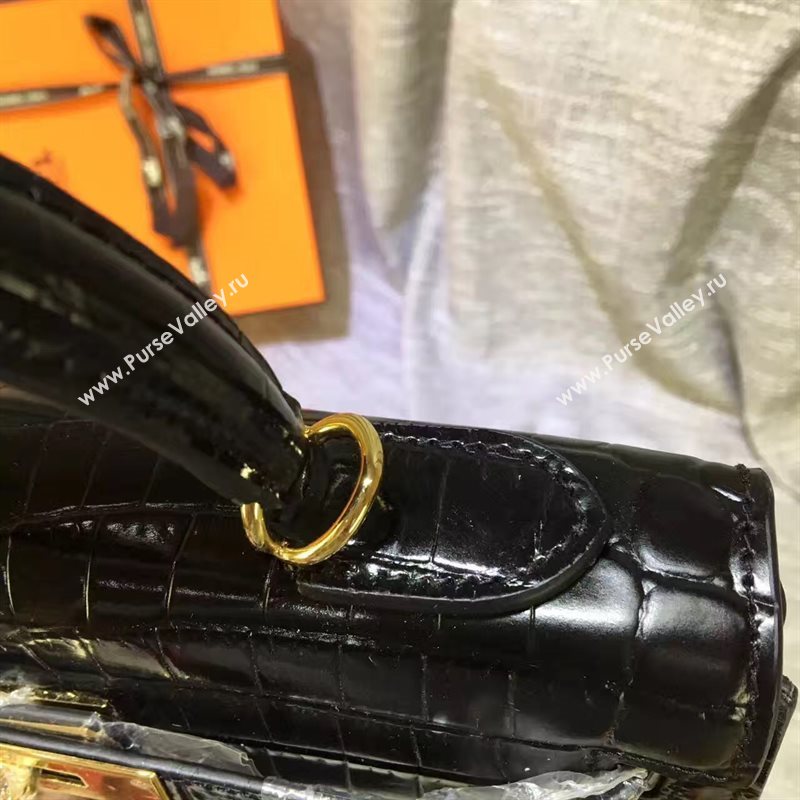 Hermes crocodile black Kelly bags 5236