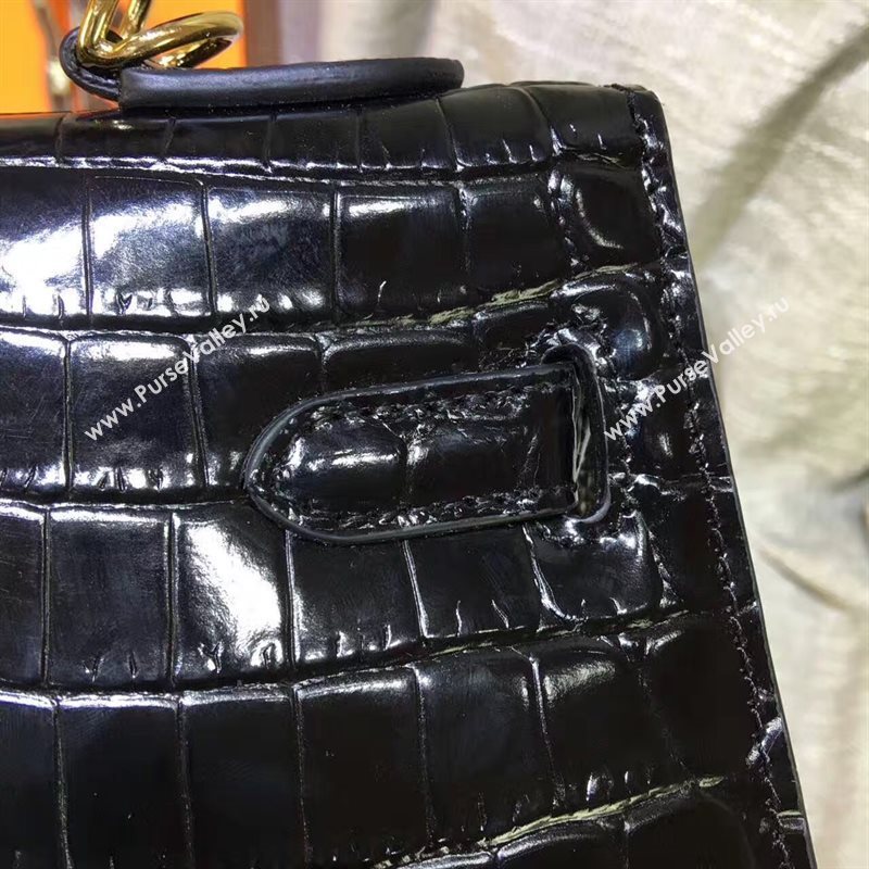 Hermes crocodile black Kelly bags 5236