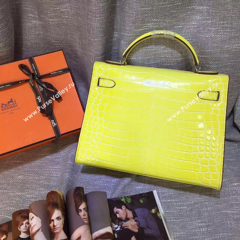 Hermes crocodile yellow Kelly bags 5237