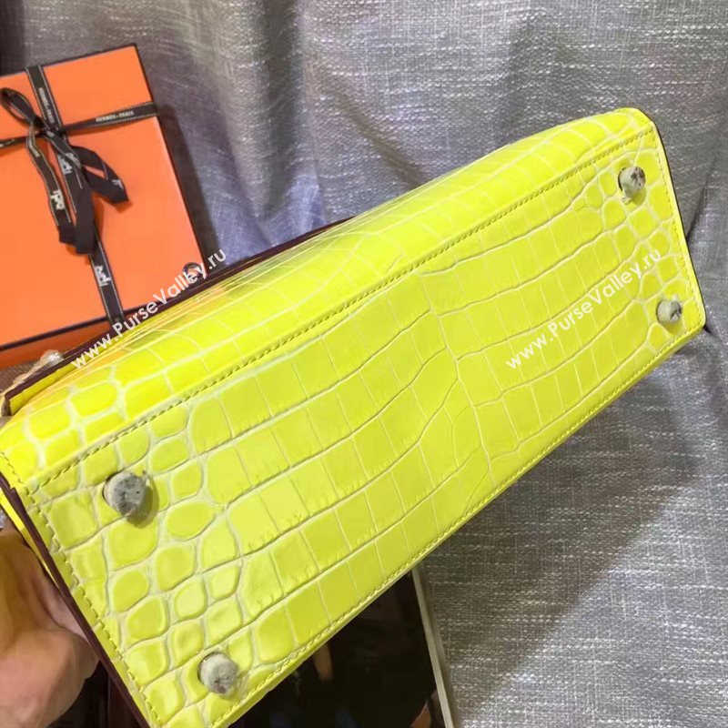 Hermes crocodile yellow Kelly bags 5237
