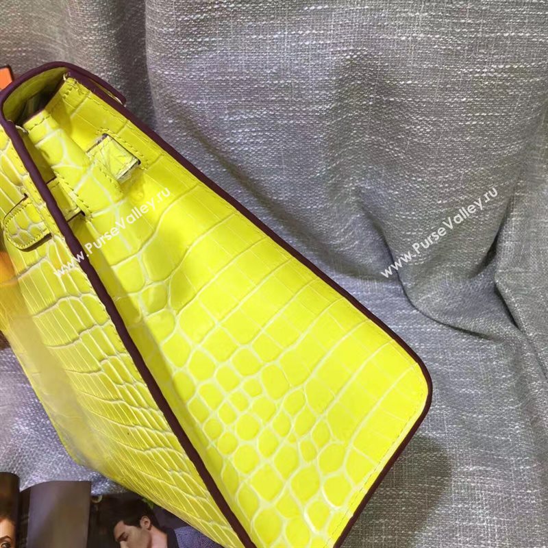 Hermes crocodile yellow Kelly bags 5237