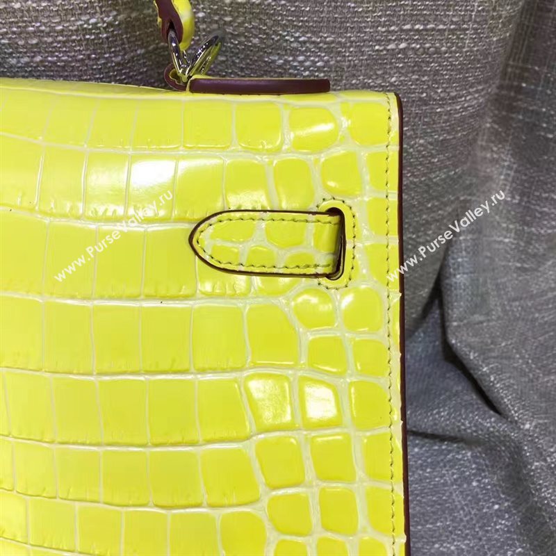 Hermes crocodile yellow Kelly bags 5237