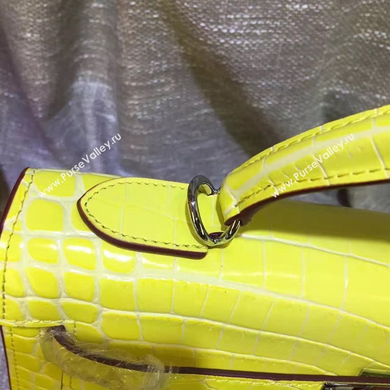Hermes crocodile yellow Kelly bags 5237