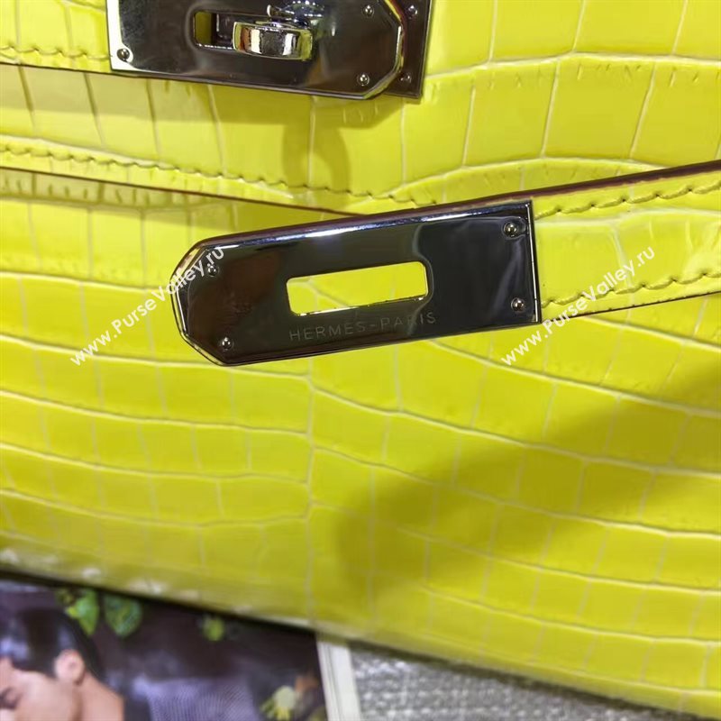 Hermes crocodile yellow Kelly bags 5237