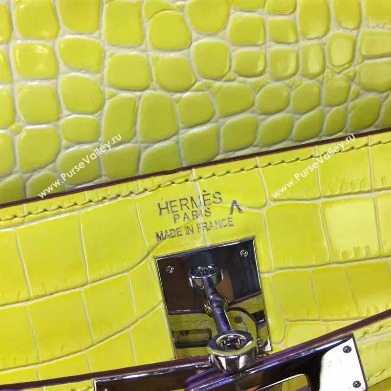 Hermes crocodile yellow Kelly bags 5237
