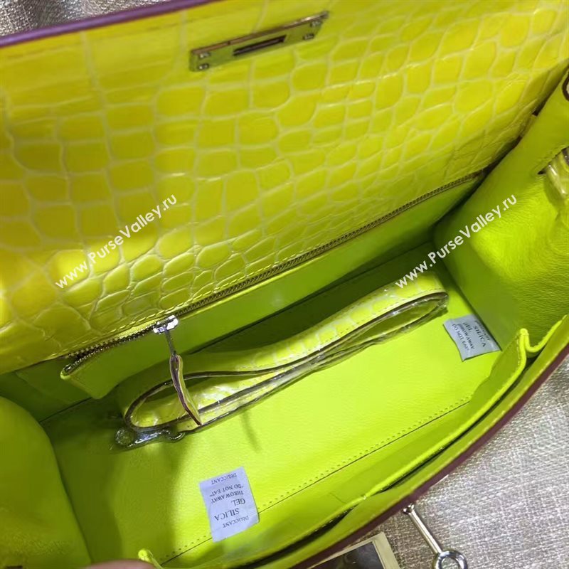 Hermes crocodile yellow Kelly bags 5237