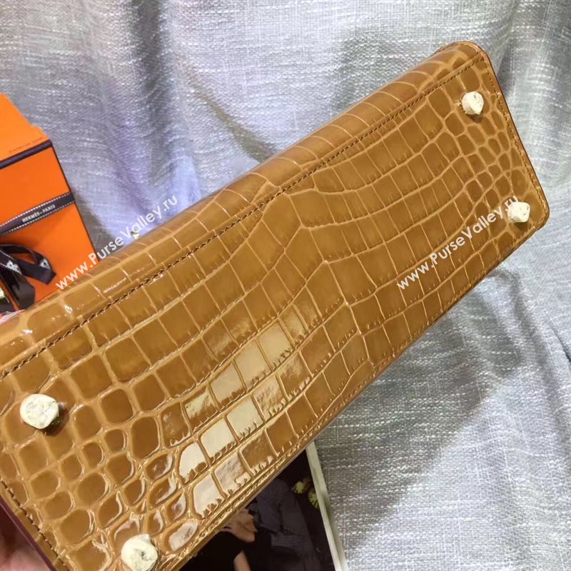 Hermes crocodile tan Kelly bags 5238