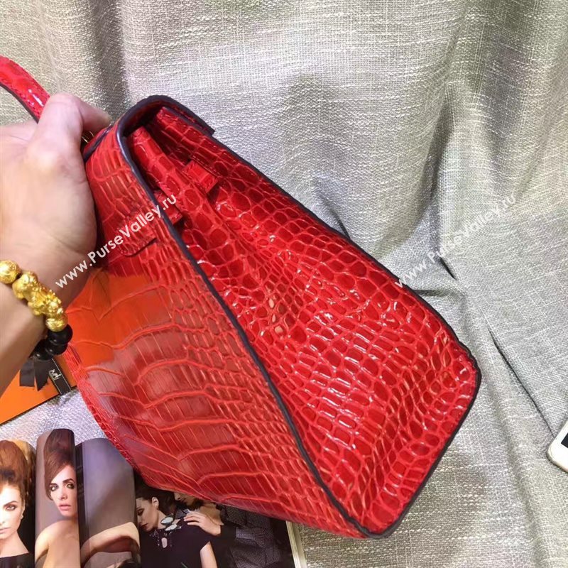 Hermes crocodile red Kelly bags 5239