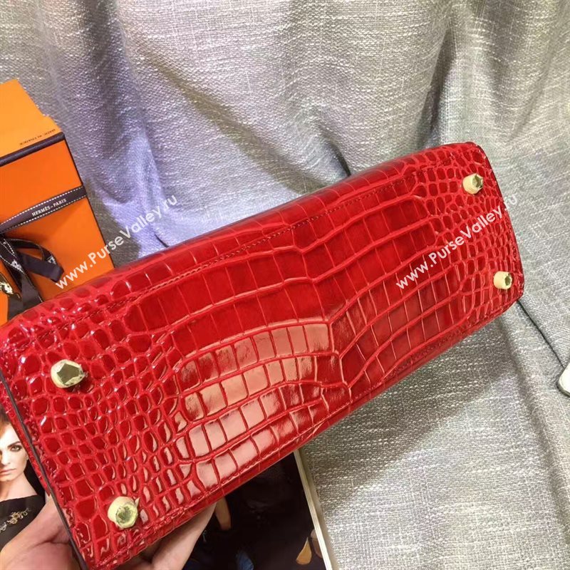 Hermes crocodile red Kelly bags 5239