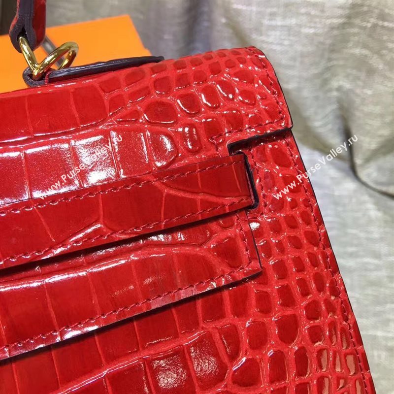 Hermes crocodile red Kelly bags 5239