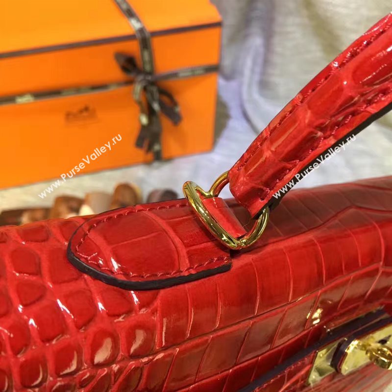 Hermes crocodile red Kelly bags 5239