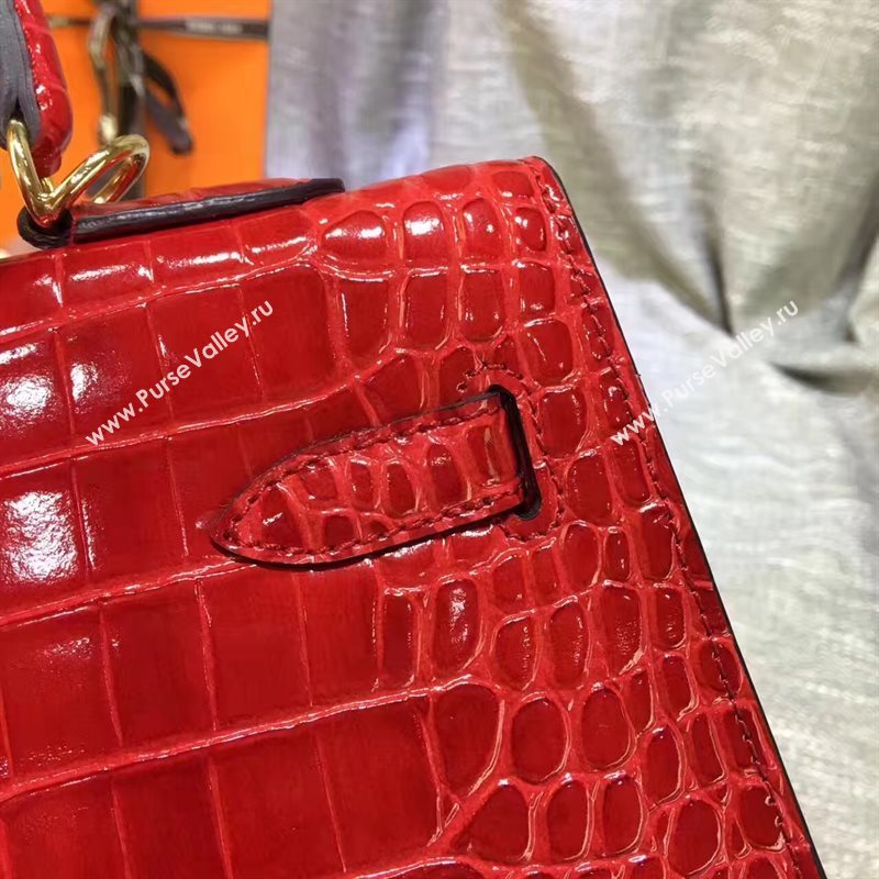 Hermes crocodile red Kelly bags 5239