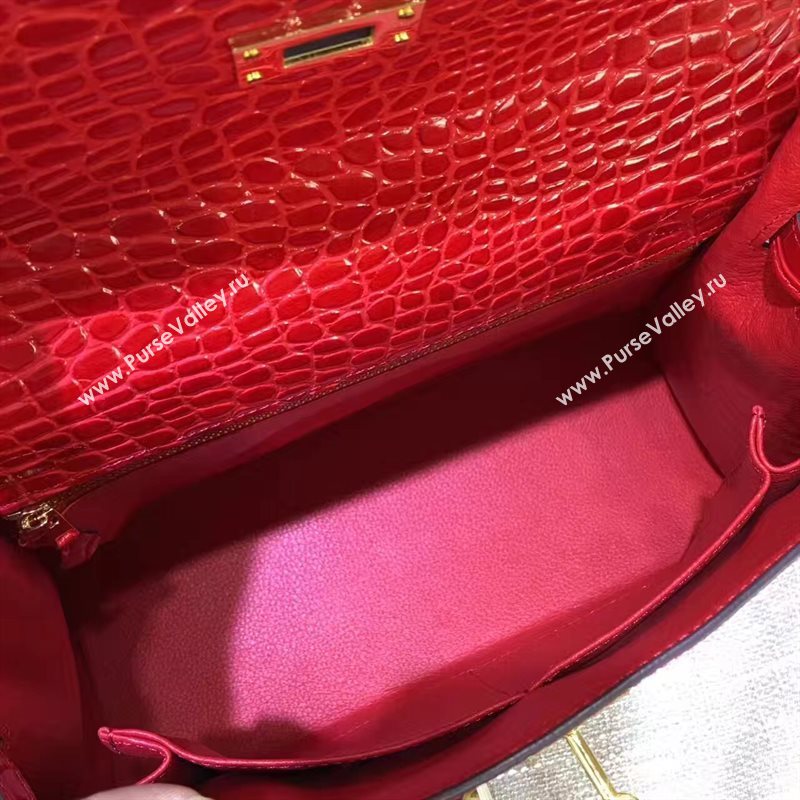 Hermes crocodile red Kelly bags 5239