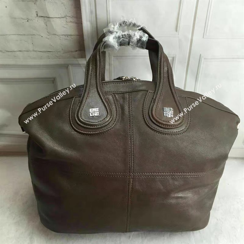 Givenchy large dark coffee nightingale lambskin bag 5383