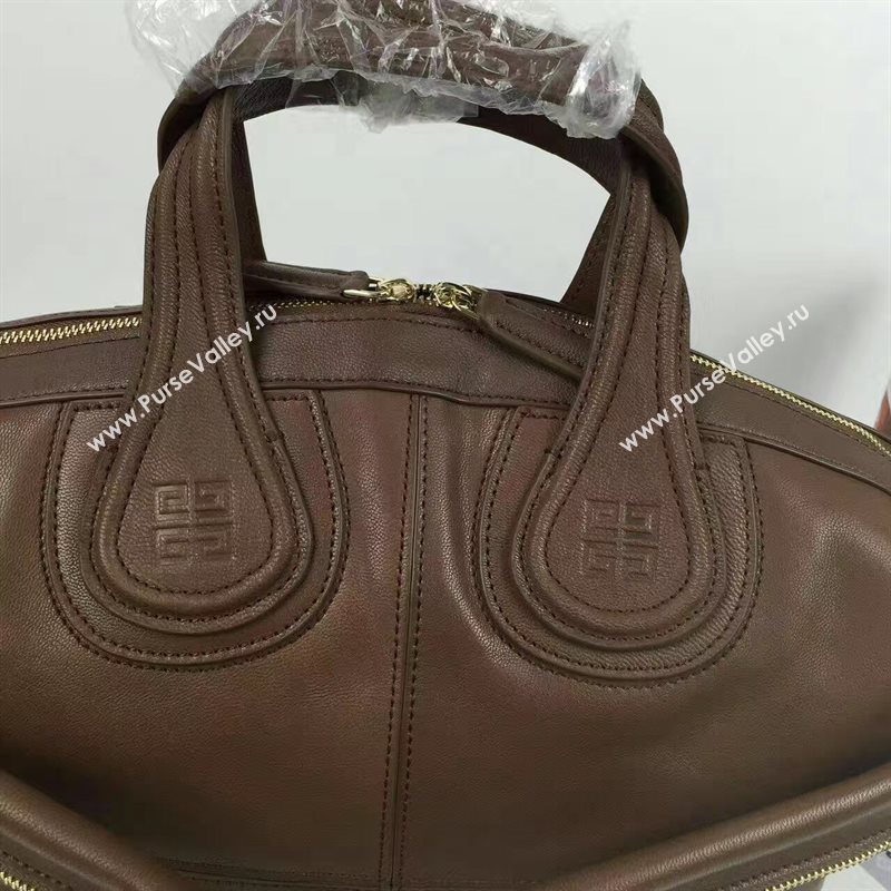 Givenchy large dark coffee nightingale lambskin bag 5384