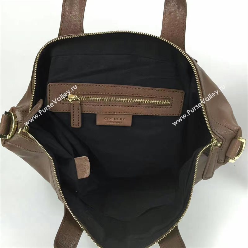 Givenchy large dark coffee nightingale lambskin bag 5384