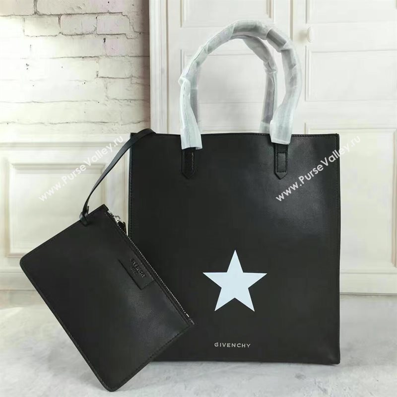 Givenchy medium calfskin shopping black star v bag 5306