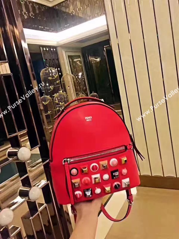 Fendi peekaboo mini red backpack bag 5446
