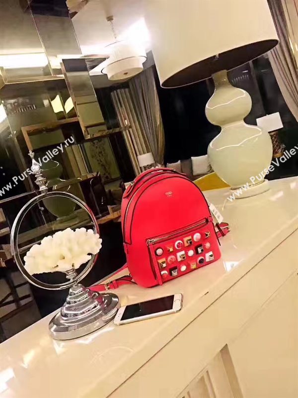 Fendi peekaboo mini red backpack bag 5446