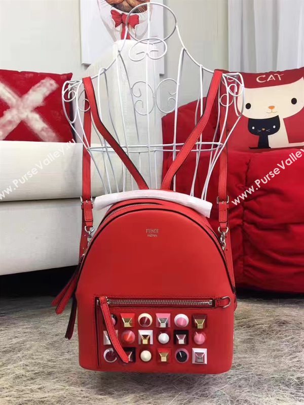 Fendi peekaboo mini red backpack bag 5446