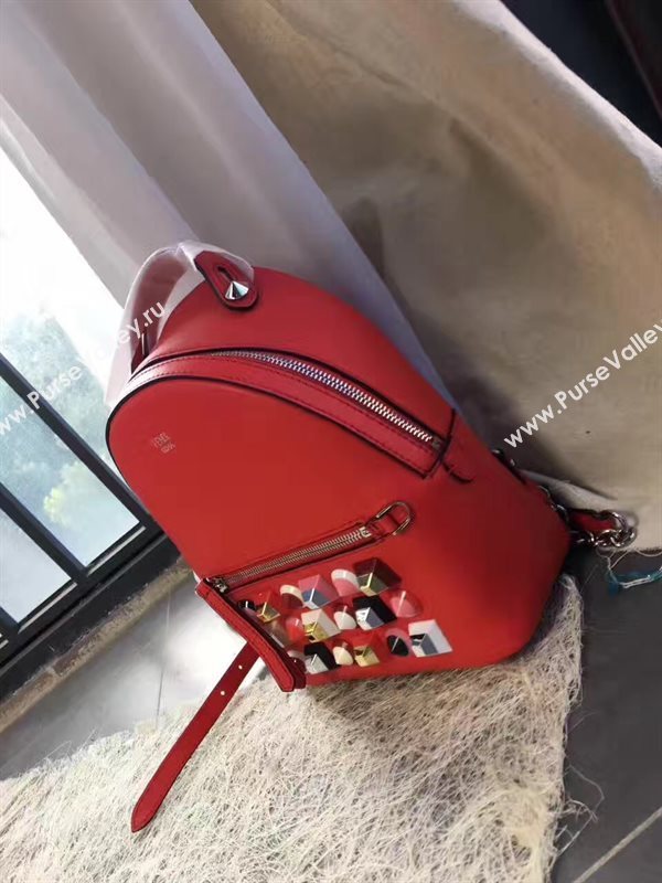 Fendi peekaboo mini red backpack bag 5446