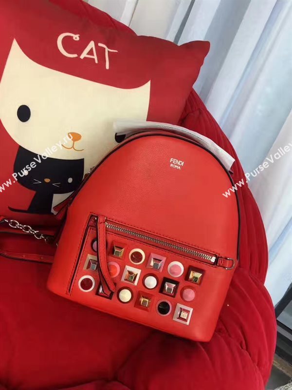 Fendi peekaboo mini red backpack bag 5446