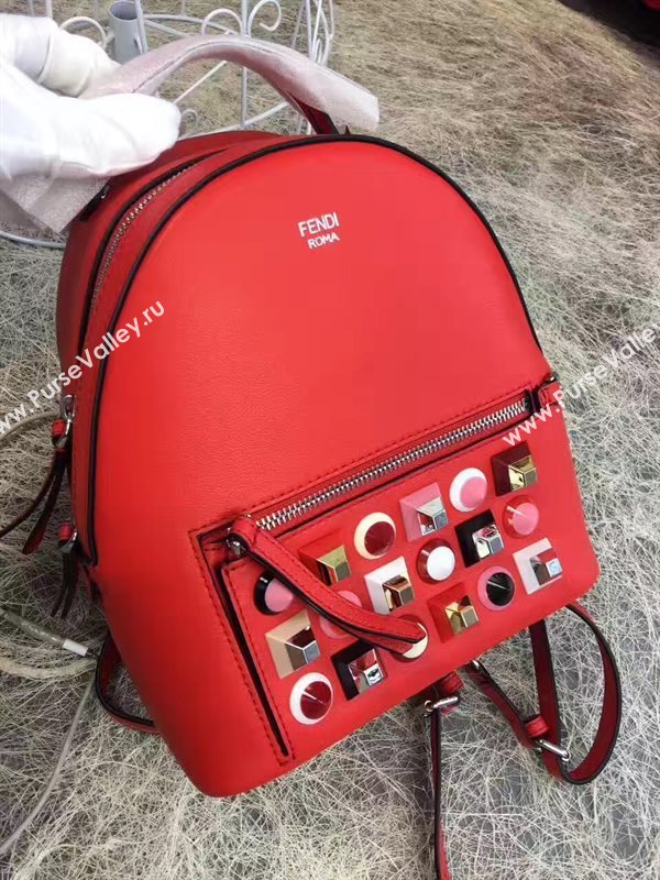 Fendi peekaboo mini red backpack bag 5446