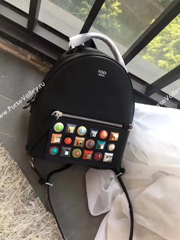 Fendi peekaboo mini black backpack bag 5447