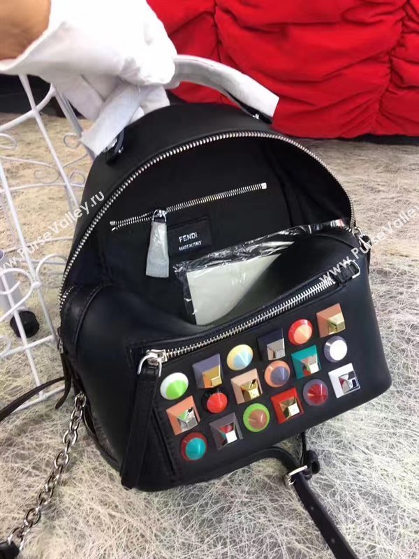Fendi peekaboo mini black backpack bag 5447