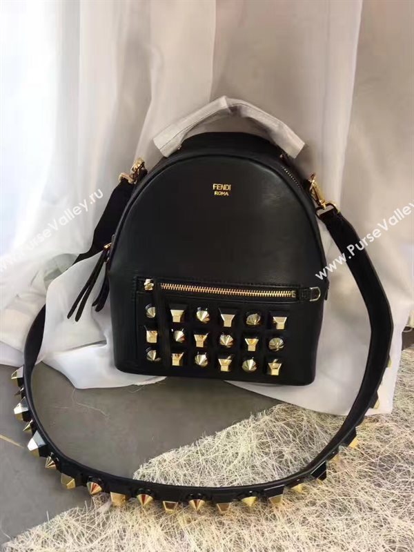 Fendi peekaboo mini shoulder black gold v bag 5448