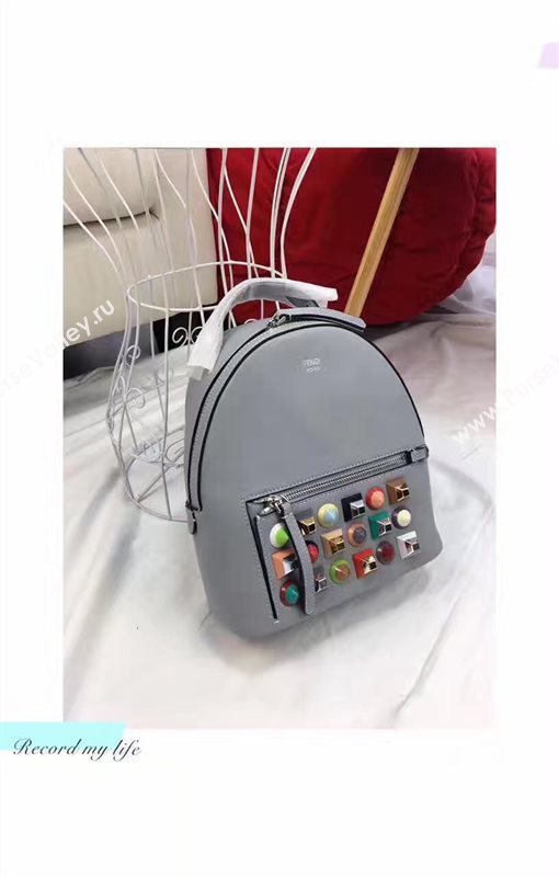 Fendi peekaboo mini backpack blue light bag 5451