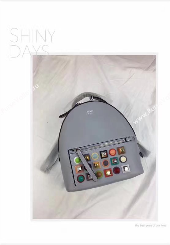 Fendi peekaboo mini backpack blue light bag 5451