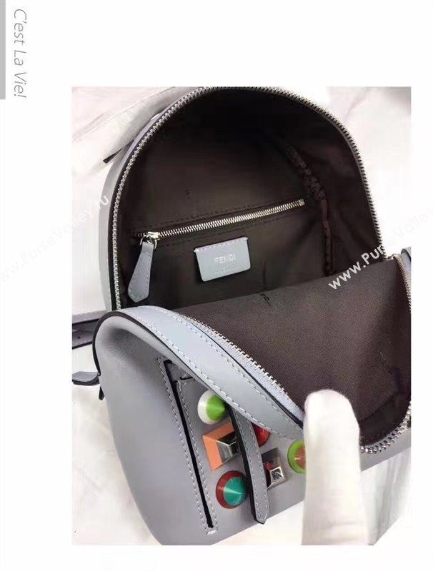 Fendi peekaboo mini backpack blue light bag 5451