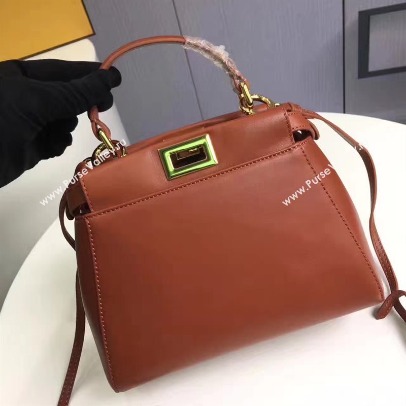 Fendi mini peekaboo coffee dark bag 5453