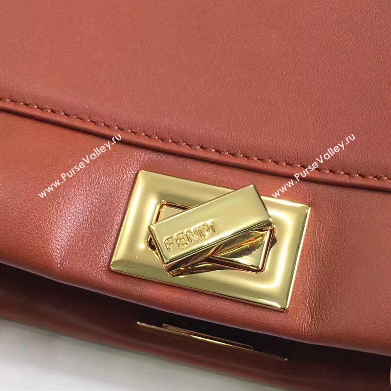 Fendi mini peekaboo coffee dark bag 5453