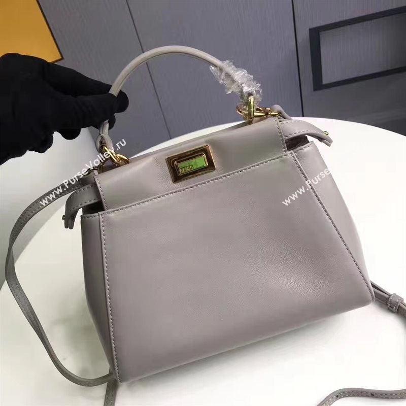 Fendi mini peekaboo gray light bag 5456