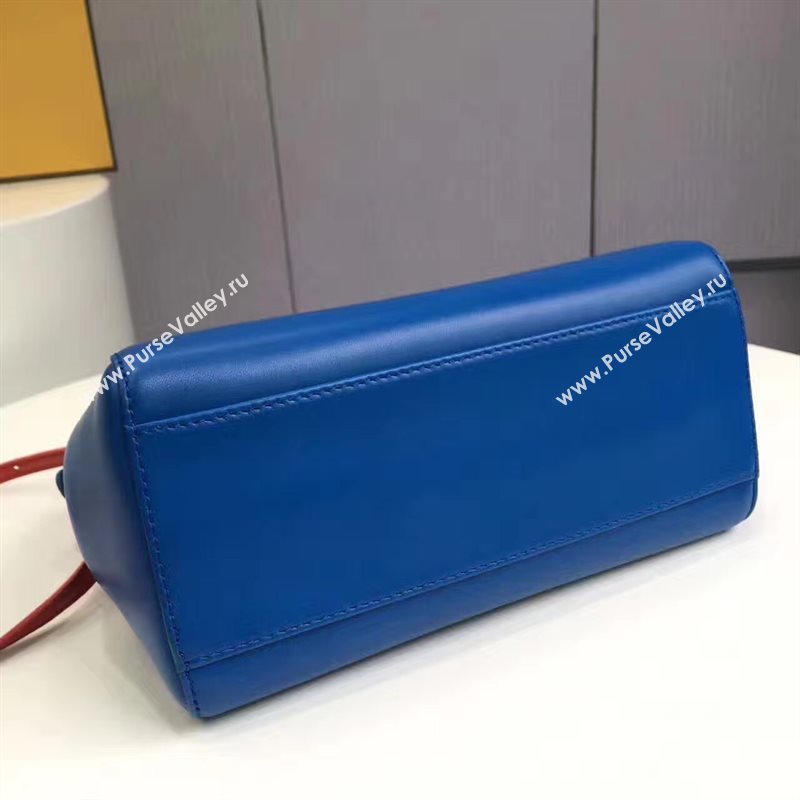 Fendi mini peekaboo blue red v bag 5457