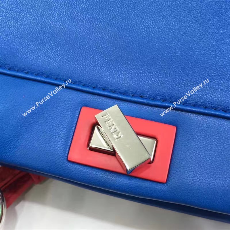 Fendi mini peekaboo blue red v bag 5457