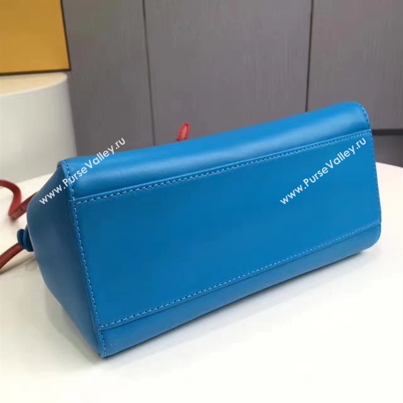 Fendi mini peekaboo blue red v bag 5459